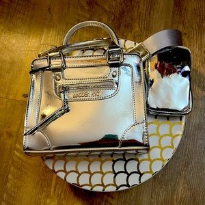 STEVE MADDEN NYC METALLIC MINI SATCHEL